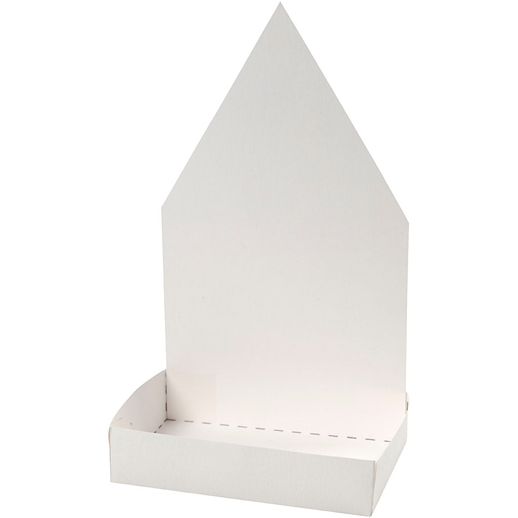 Figure Shaped Cress Trays, house, H: 20 cm, white, 6 set/ 1 pack