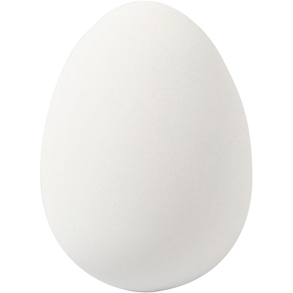 Egg, H: 4 cm, dia. 2,5 cm, white, 18 pc/ 1 pack