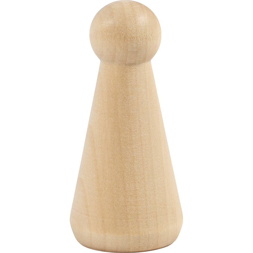Wooden Figure Body, Cone shape, H: 8 cm, 3 pc/ 1 pack