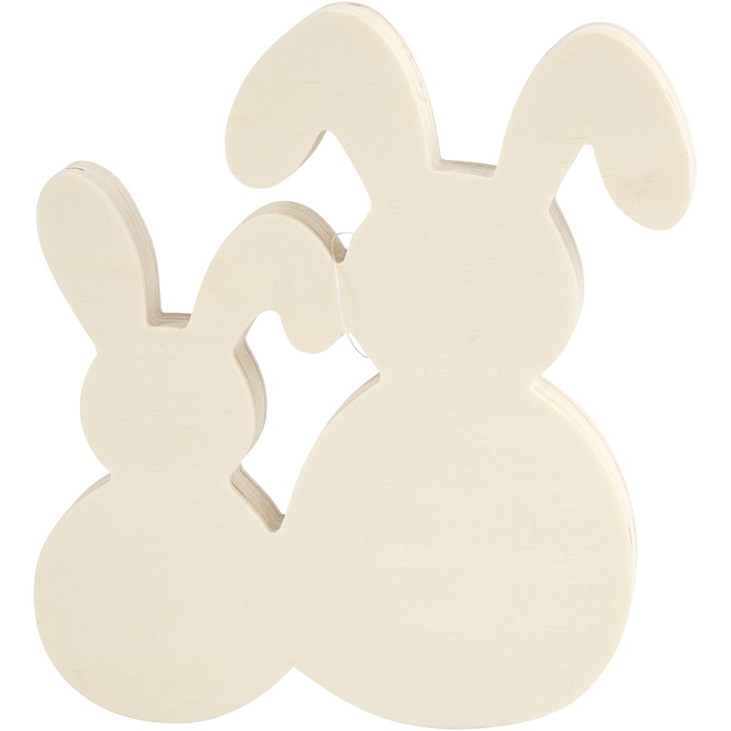 Bunnies, H: 17 cm, W: 16 cm, thickness 2 cm, 1 set