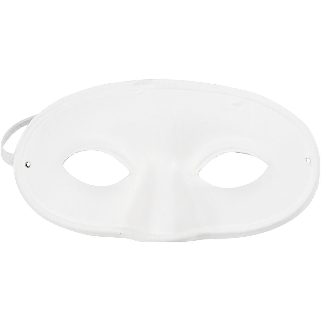 Half Face Masks, H: 9,5 cm, W: 18,5 cm, white, 1 pc