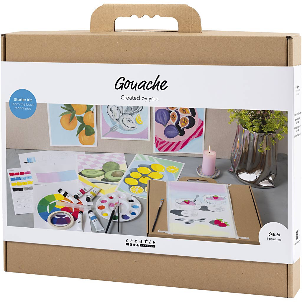 Starter Craft Kit Gouache, Paintings, assorted colours, 1 pack