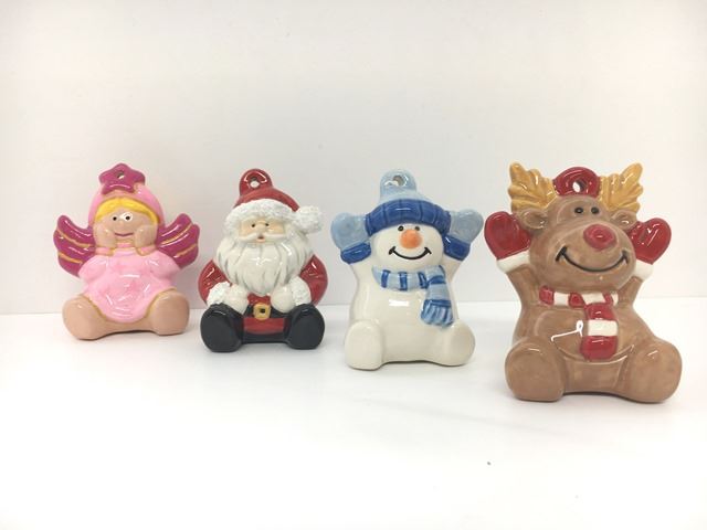 Christmas Snowman 3D Hanging Ornament – Bisque Blanks x12
