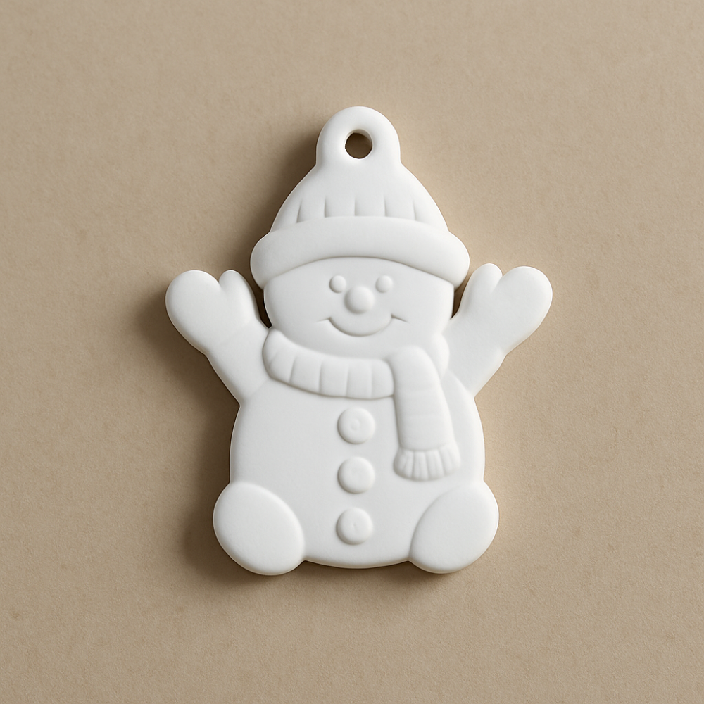 Christmas Snowman Decoration β Bisque Blanks x24