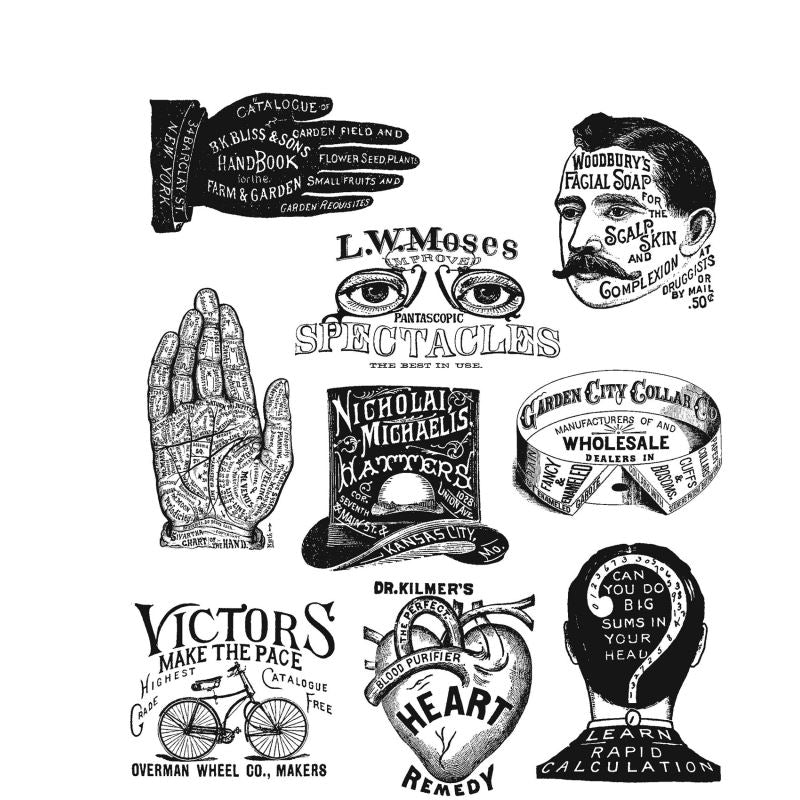 Tim Holtz - Eclectic Adverts Cling Stamps