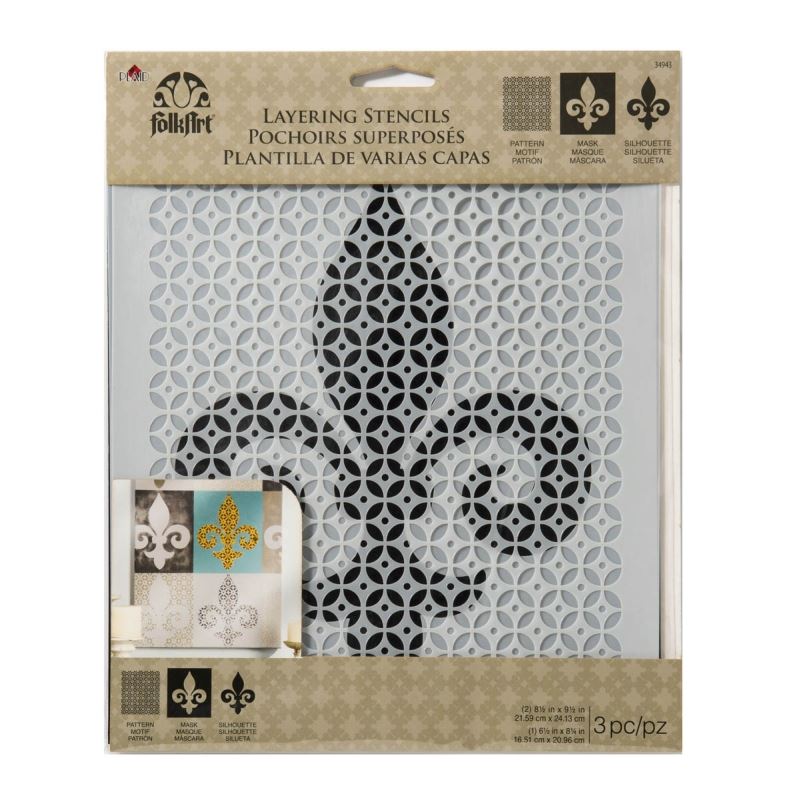 Fleur De Lis Stencil FolkArt Home DÃâ€ÃƒÂ¸ÃŽÂ©cor