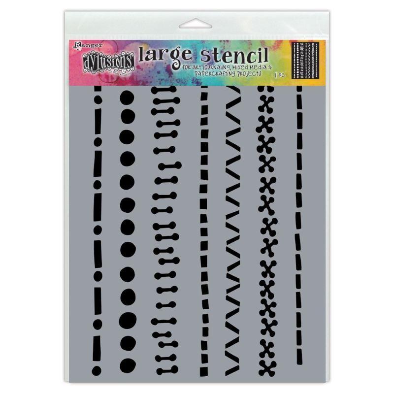 Dylusions Stencil A Stitch in Time