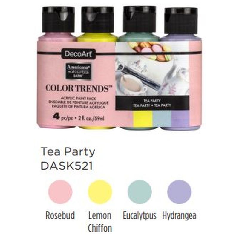 DecoArt 4 Colour Multi-Surface Satin Tea Party T
