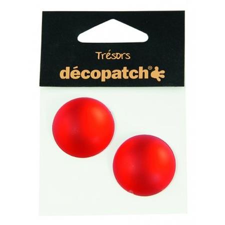 Pack of 2 gems, 3cm Red
