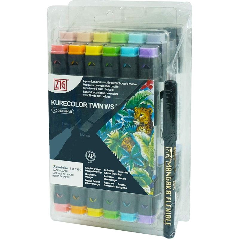 Zig Kurecolor Twin Ws x24 Set24 Colour Set