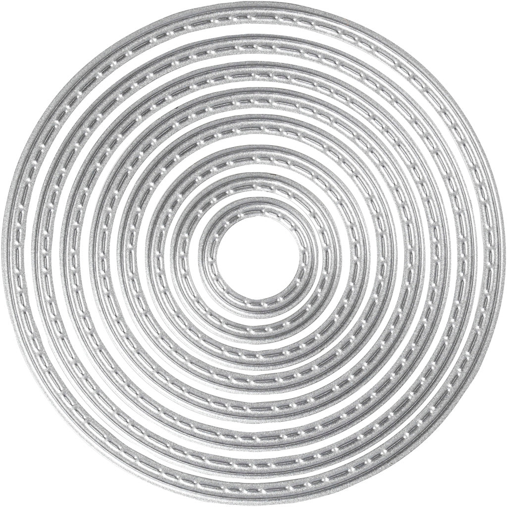 Die Cut and Embossing Folder, circle, dia. 1,5-7 cm, 1 pc