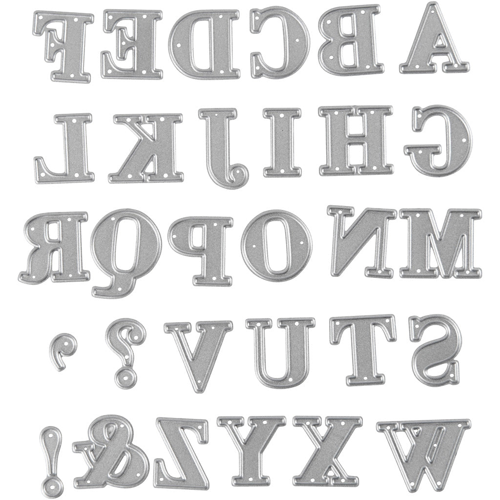 Die Cut, alphabet, size 2x1,5-2,5 cm, 1 pc