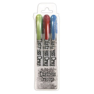 Distress Pearl Crayons Holiday Set 3  (Includes Fresh Balsam, Tart Cranberry & Winter Frost) - Tim Holtz Limited Edition