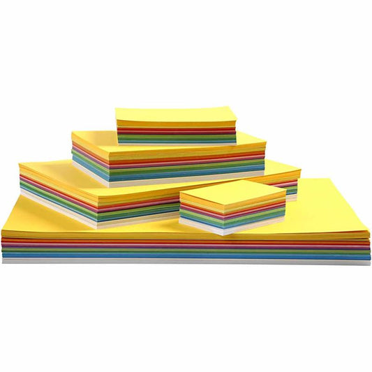 Spring Cardboard, A2,A3,A4,A5,A6, 180 g, assorted colours, 1800 ass sheets/ 1 pack