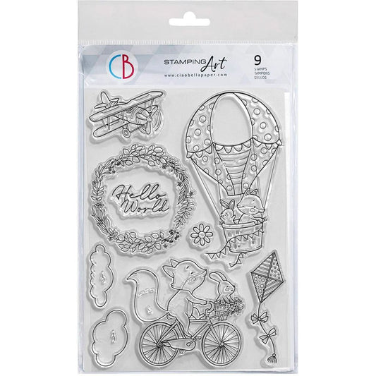 Ciao Bella Hello World 6inc x 8inc Stamp Set