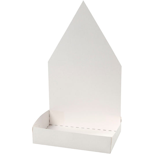 Figure Shaped Cress Trays, house, H: 20 cm, white, 6 set/ 1 pack