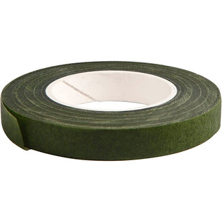 Floral Tape, W: 12 mm, dark green, 27 m/ 1 roll