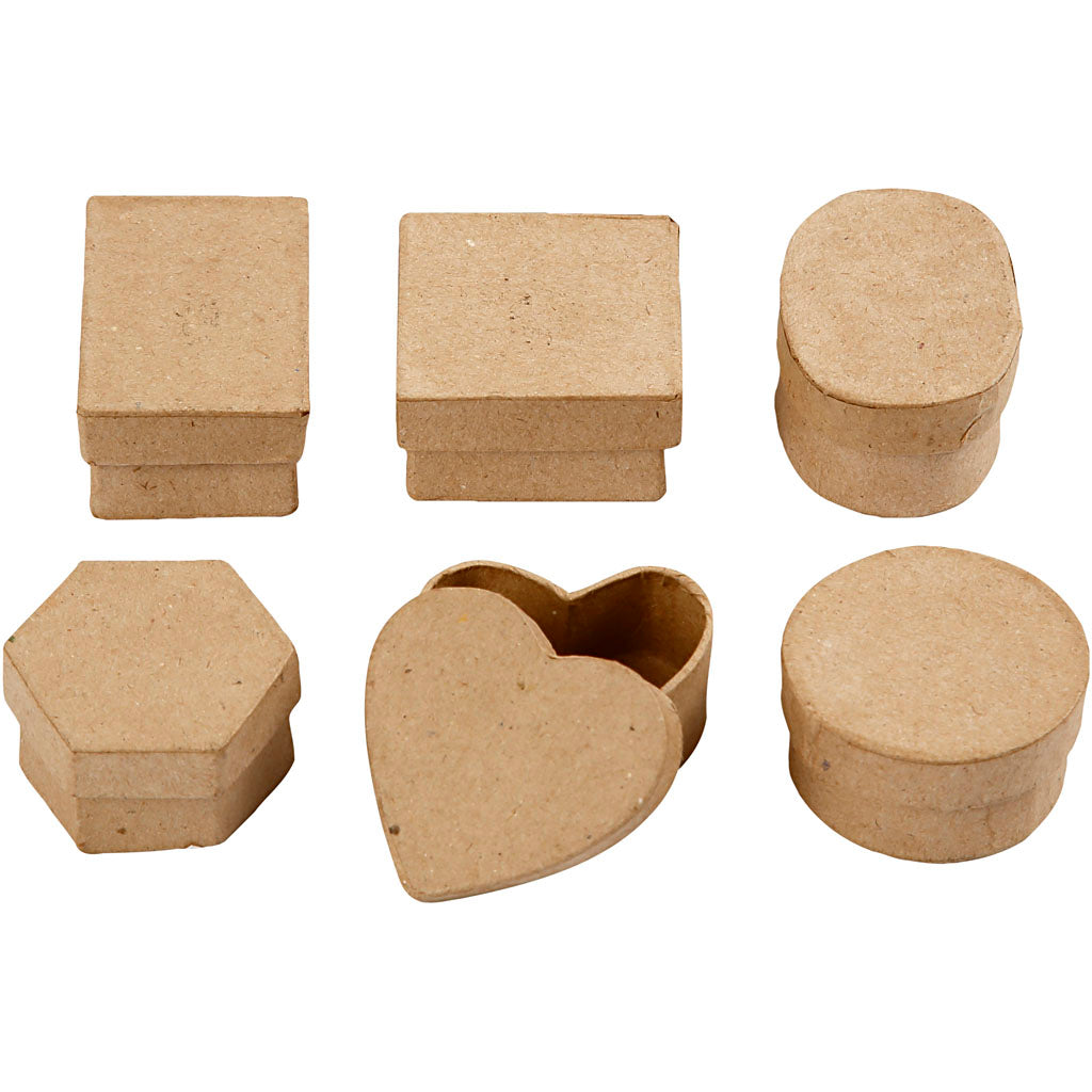 Small hand-made papier-mâché boxes  .