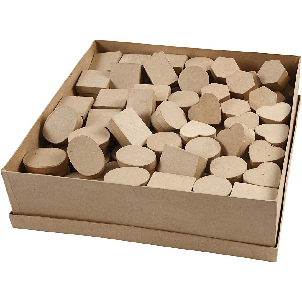 Small hand-made papier-mâché boxes  .