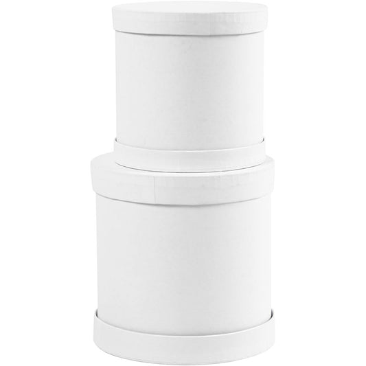 Drum boxes, H: 11+13 cm, dia. 11+13 cm, white, 1 set