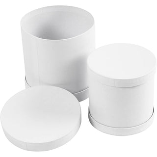 Drum boxes, H: 11+13 cm, dia. 11+13 cm, white, 1 set