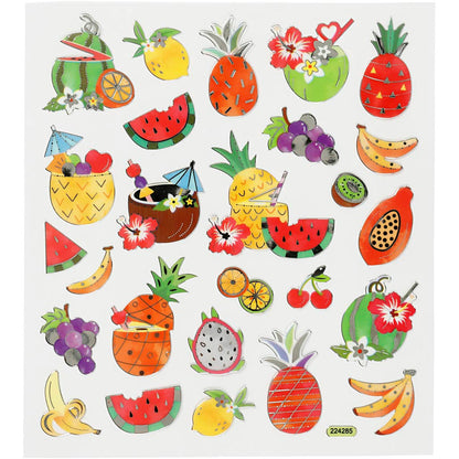 Self-Adhesive Plastic Stickers with Shiny Foil Details – 15x16.5 cm, 1 Sheet