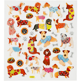 Self-Adhesive Plastic Stickers with Shiny Foil Details – 15x16.5 cm, 1 Sheet