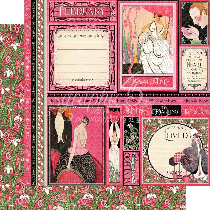 February 12x12 Paper Sold in Packs of 5 Sheets