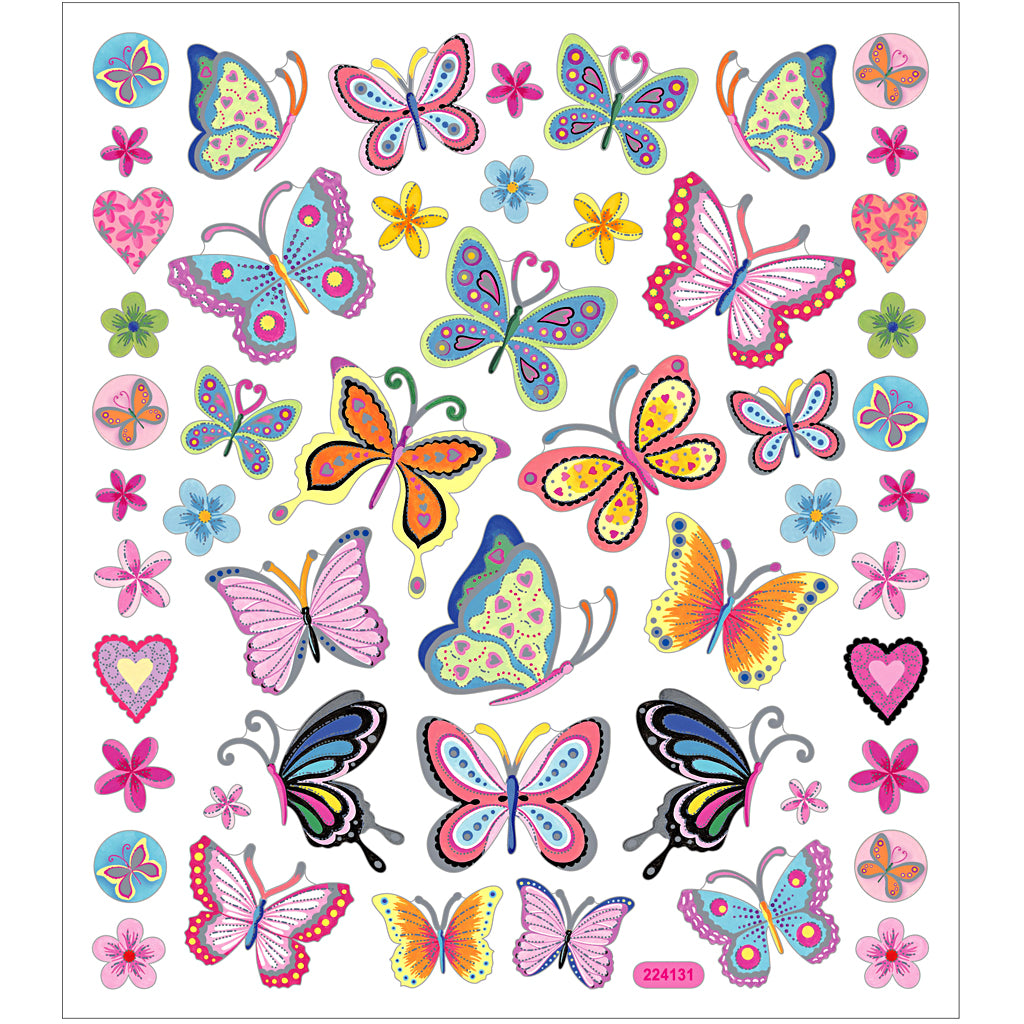 Self-Adhesive Plastic Stickers with Shiny Foil Details – 15x16.5 cm, 1 Sheet