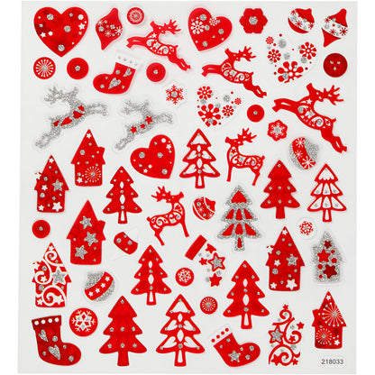 Self-Adhesive Plastic Stickers with Shiny Foil Details – 15x16.5 cm, 1 Sheet