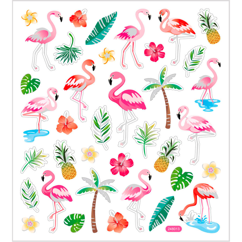 Self-Adhesive Plastic Stickers with Shiny Foil Details – 15x16.5 cm, 1 Sheet
