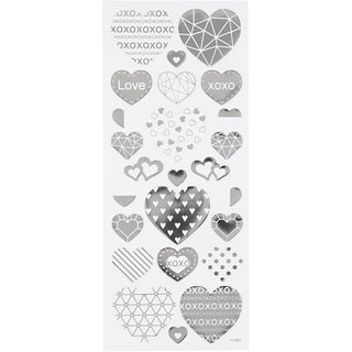 Self-Adhesive Stickers in Silver Foil on Clear Plastic Film – 10x24 cm, 1 Sheet