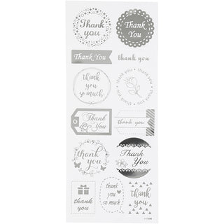 Self-Adhesive Stickers in Silver Foil on Clear Plastic Film – 10x24 cm, 1 Sheet