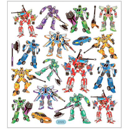 Self-Adhesive Plastic Stickers with Shiny Foil Details – 15x16.5 cm, 1 Sheet