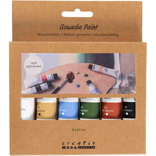 Gouache Paint, Nature colours, 6x20 ml/ 1 pack