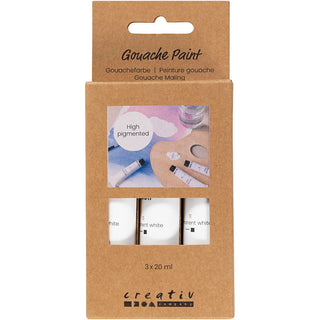 Gouache Paint, white, 3x20 ml/ 1 pack