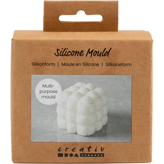 Silicone Mould, Square with bubbles, H: 5 cm, dia. 6 cm, W: 6 cm, 1 pc/ 1 pack