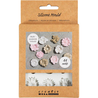 Silicone Mould, Daisies, H: 0,5 cm, L: 2-2,5 cm, 1 pc