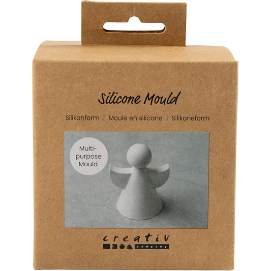Silicone Mould, Angel, H: 9,5 cm, W: 7 cm, matt transparent, 1 pc/ 1 pack