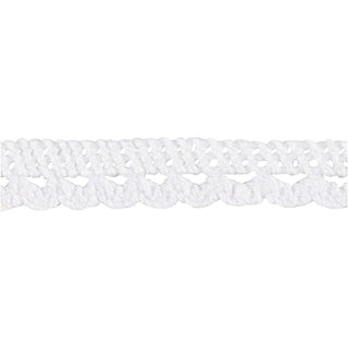 Crochet Lace Border , W: 10 mm, white, 10 m/ 1 roll