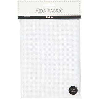 Aida Fabric, size 50x50 cm, 35 squares per 10cm , white, 1 pc