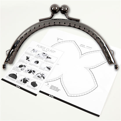 Purse Clasp Kit, size 10 cm, antique silver, 1 pc