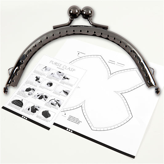 Purse Clasp Kit, size 10 cm, antique silver, 1 pc