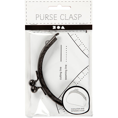 Purse Clasp Kit, size 10 cm, antique silver, 1 pc