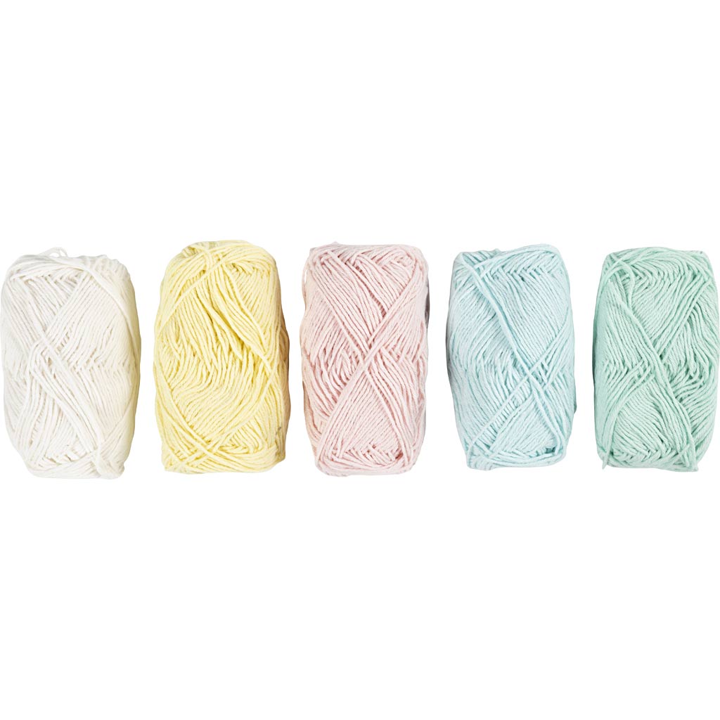 Cotton yarn, no. 8/4, L: 5x50 M - 5x20g pack