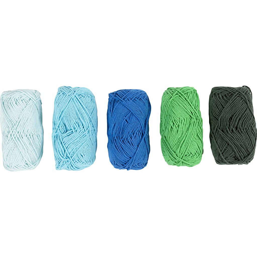 Cotton yarn, no. 8/4, L: 5x50 M - 5x20g pack