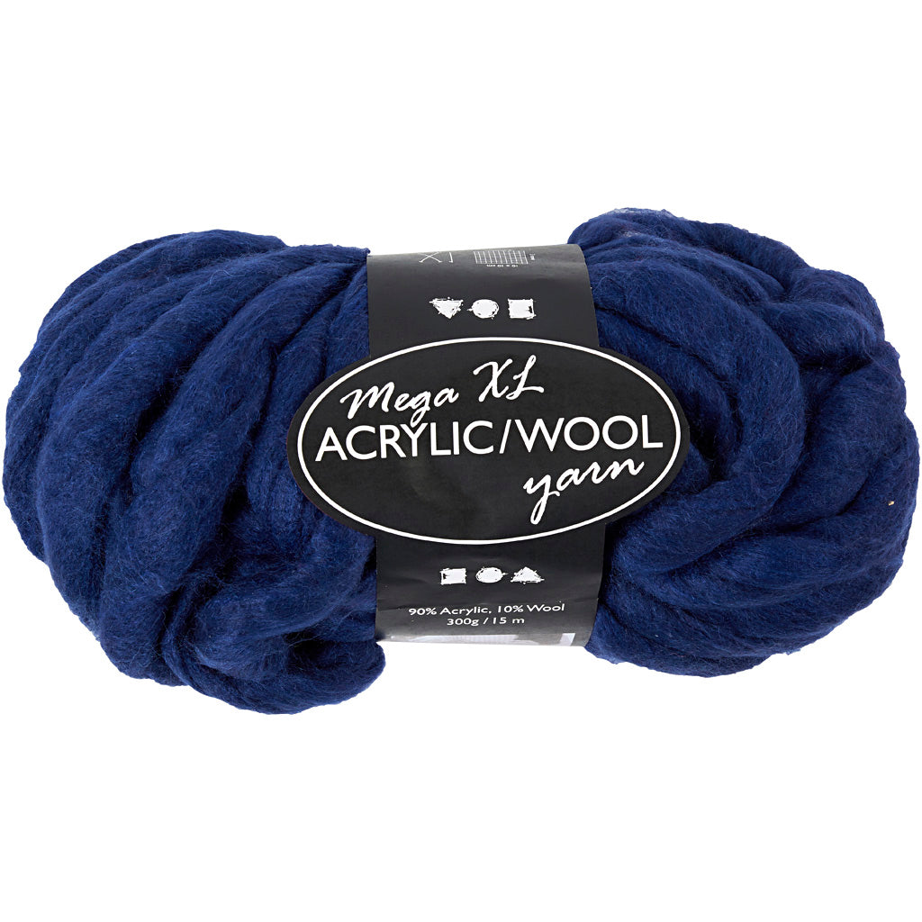 Chunky Yarn of Acrylic/Wool 15 M - 300g  size mega
