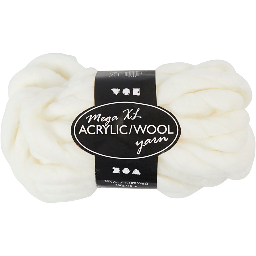 Chunky Yarn of Acrylic/Wool 15 M - 300g  size mega