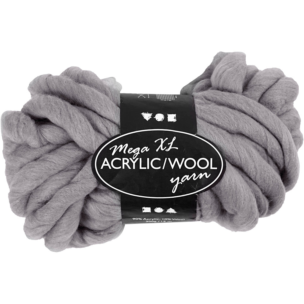 Chunky Yarn of Acrylic/Wool 15 M - 300g  size mega