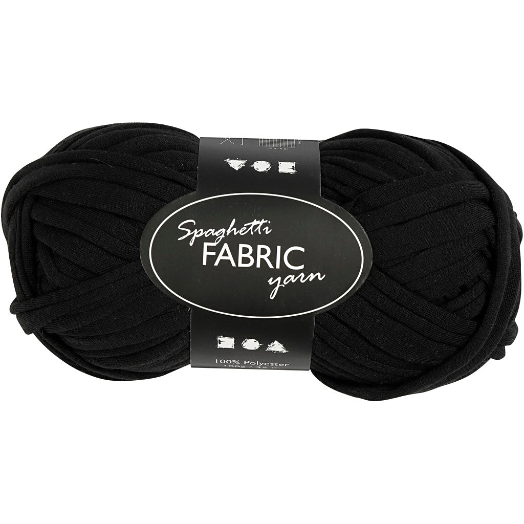 Spaghetti Yarn -35M, 100g Ball - Black